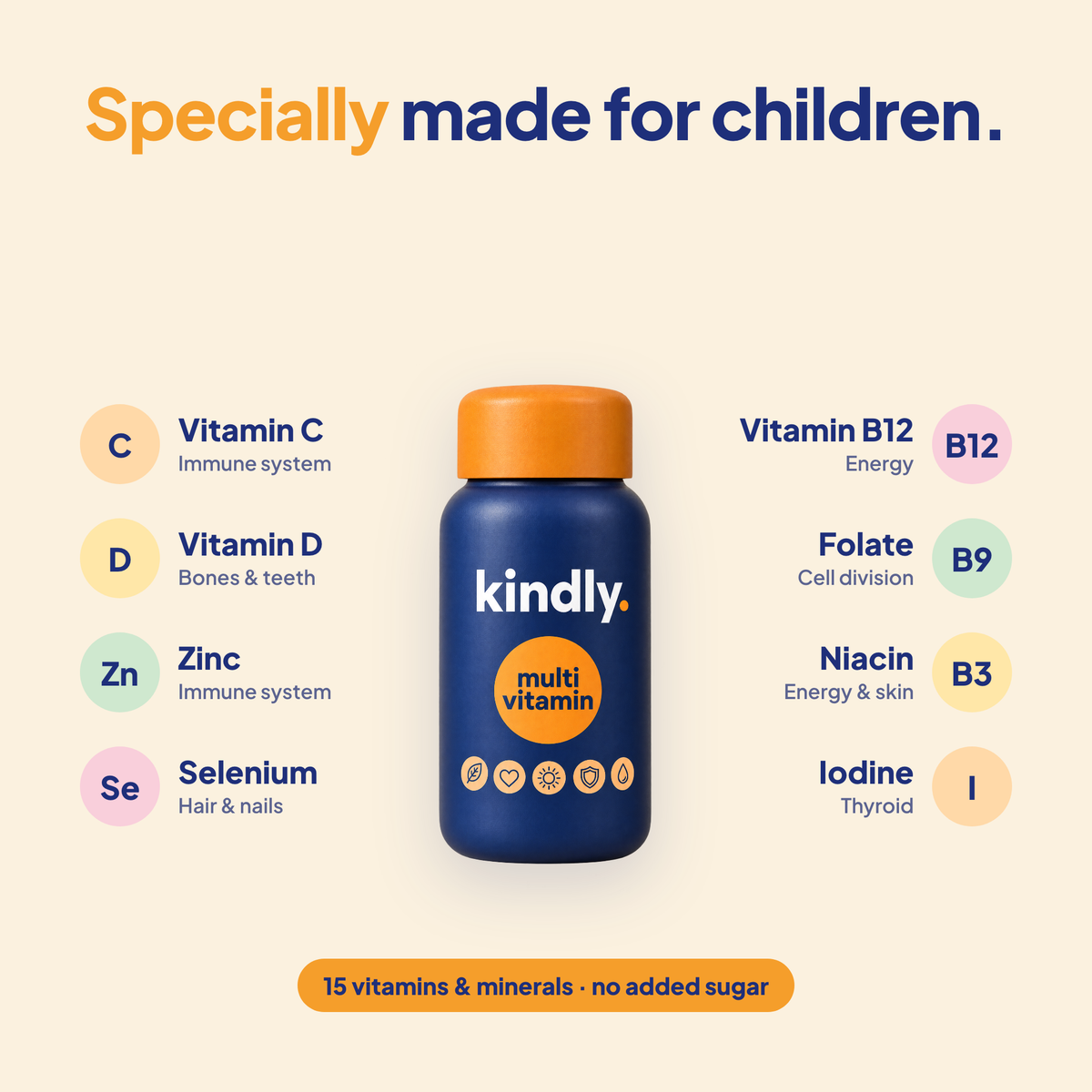 Kindly Kids Daily Multivitamin – 08-ingredients